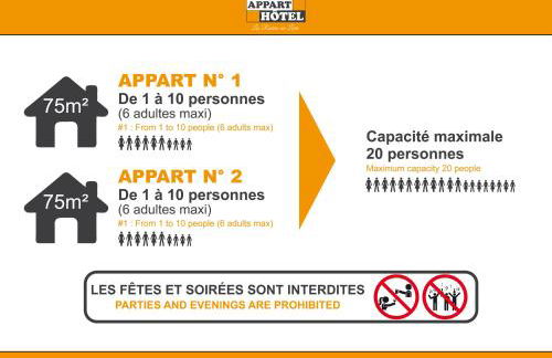 APPART'HÔTEL Les Prés Blondeau, 1 à 10 personnes, 3 chambres, Terrasse, Parking privé, Wifi, Arrivée autonome 24-7 - Photo 21