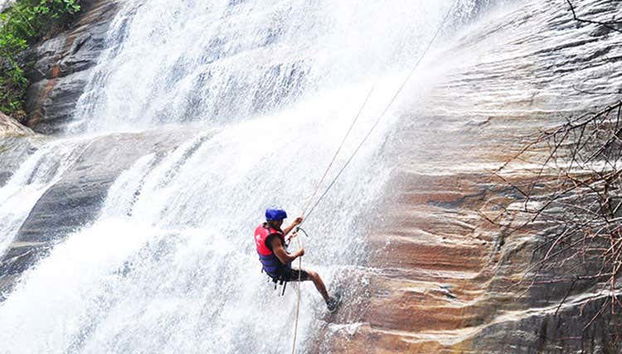 Kitulgala waterfall abseiling