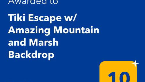 Tiki Escape w/ Amazing Mountain and Marsh Backdrop - Foto 2
