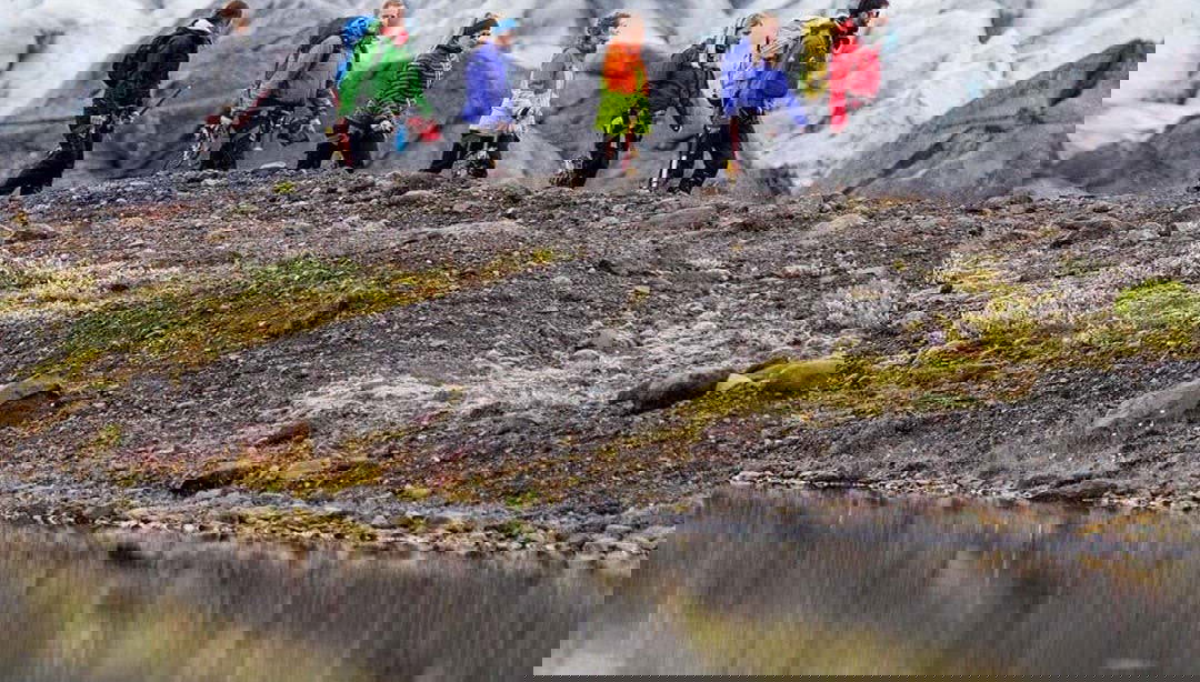 Hiking at the Falljökull Glacier