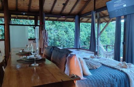 Chalé Valle dos sonhos romântico privativo com hidromassagem e lareira - Foto 26