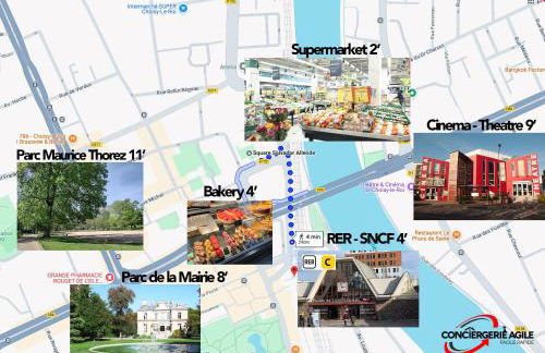 Appartement cosy T3 - RER C 400m - Foto 16