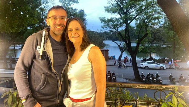 Durante il tour serale di Hanoi