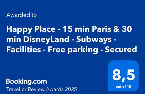 Happy Place - 15 min Paris & 30 min DisneyLand - Subways - Facilities - Free parking - Secured - Foto 2