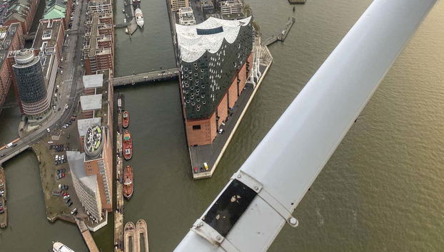 Elbphilharmonie dall'aeroplano