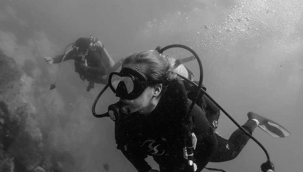 Diving in the Pacific waters