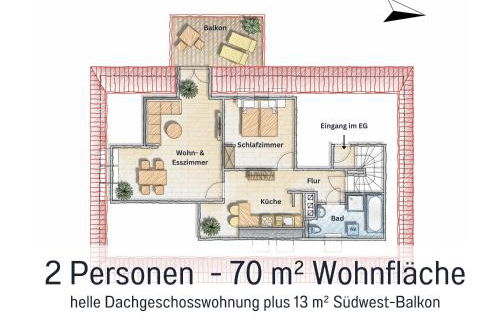 Casa Ueberall - Ruhige DG-Ferienwohnung für 2 Erwachsene in Burg - Balkon mit Abendsonne, hochwertige Ausstattung, überdachter E-Bike-Stellplatz, Nähe zur Altstadt & Restaurants - Foto 8