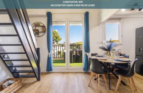 T2 MODERNE VUE MER LES SABLETTES CLIM- WiFi- PARKING - Foto 6