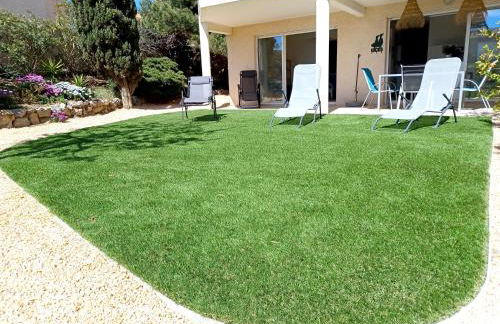 Plain-pied Jardin 6 personnes Clim Vue Mer Parking Wifi Terrasse Piscine dans la résidence - Foto 12