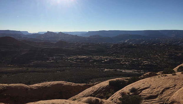 Vue sur la Spanish Valley à Moab