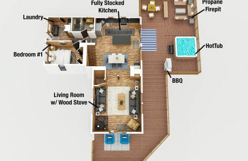 Timber A-Frame, Large Deck, Hot Tub, Fireplace - Foto 17