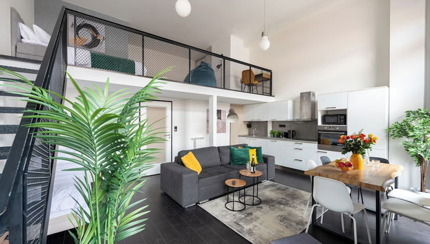 Modern loft-apart near metro Křižíkova - Foto 4, Habitación