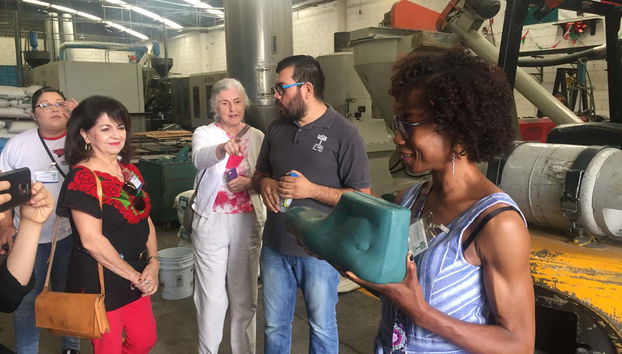 Visiting the shoe factory