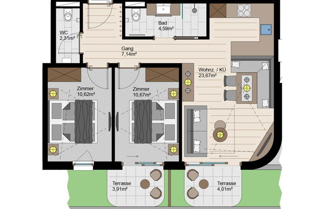 Superior mit 2 Schlafzimmer 6P - Foto 6