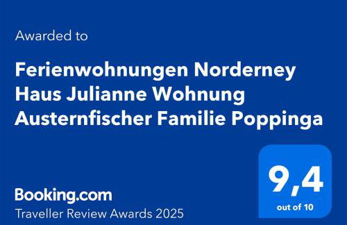 Ferienwohnungen Norderney Haus Julianne Wohnung Austernfischer Familie Poppinga - Foto 10