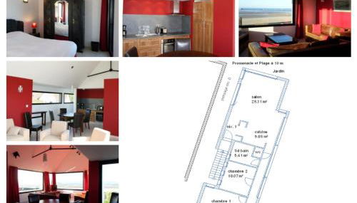 Gîtes " Arromanches" ou "Bord de Mer PMR" 2 chambres en FRONT DE MER à Asnelles , 3km d'Arromanches, 10km de Bayeux - Foto 2