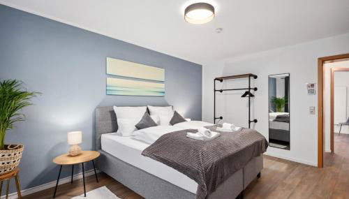 Haven Apartments Laupheim City WLAN Parkplatz Terrasse Balkon - Foto 2, towels, wardrobe