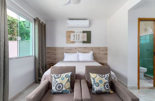 Studio completo com ar, garagem e varanda espaçosa - Ideal para 3 pessoas - Foto 16