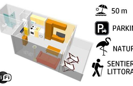 Studio à 50 m de la plage et du sentier littoral - Foto 10