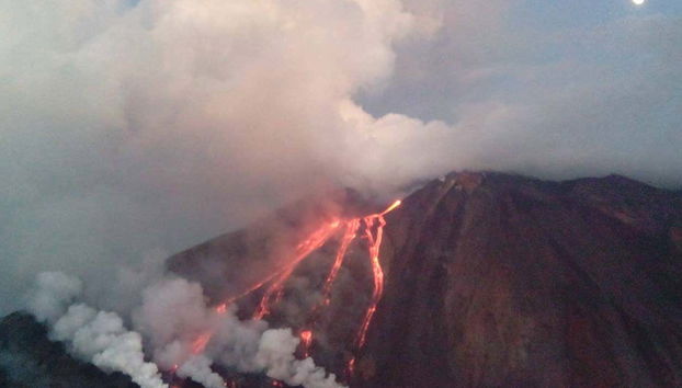 Lo Stromboli in eruzione