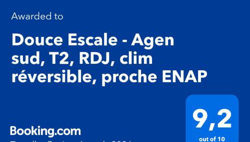 Douce Escale - Agen sud, T2, RDJ, clim réversible, proche ENAP - Foto 4