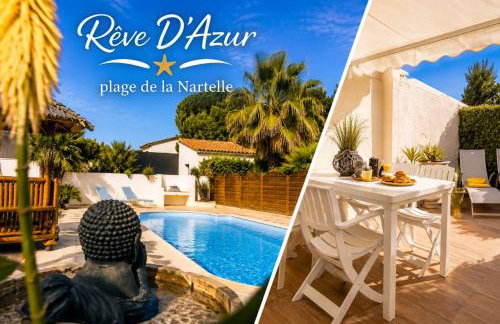 Mazet - Plage de la Nartelle à 200M- Piscine au sel -Terrasse- parking - BBQ- Séjour calme & détente draps inclus- Check-in 20h maximum - Foto 28