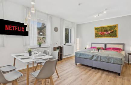 BAT Home Solutions Saarburg Altstadt - alles was ein Hotel nicht bietet - 3 Apartments 45 bis 75 qm für bis zu 12 Personen - direkt unter der Burg - 2 Min zur Altstadt - Weinbergblick, Heimkino und E-Ladesäulen - Foto 38