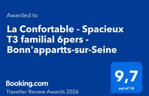 La Confortable - Spacieux T3 familial 6pers - Bonn'appartts-sur-Seine - Foto 6