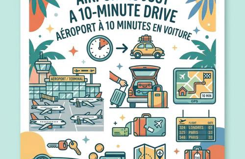 Lumineux - calme - proche plage et aéroport - climatisé - parking privé gratuit - Foto 27