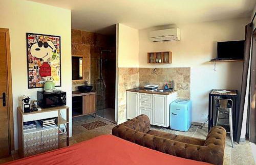 Studio cosy à Lagnes avec Piscine au milieu des oliviers - Foto 5