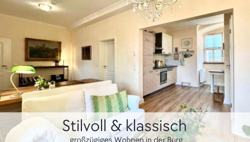 ALTE FÖRSTEREI - Altstadtwohnung mit Stil & Aufzug - in der Hinterburg Schlitz - mit Garten, Parkplatz & E-Ladestation - Hunde willkommen - Fulda, Bad Hersfeld, Alsfeld in 25 km Entfernung - Foto 3, stove, dishwasher, pet friendly