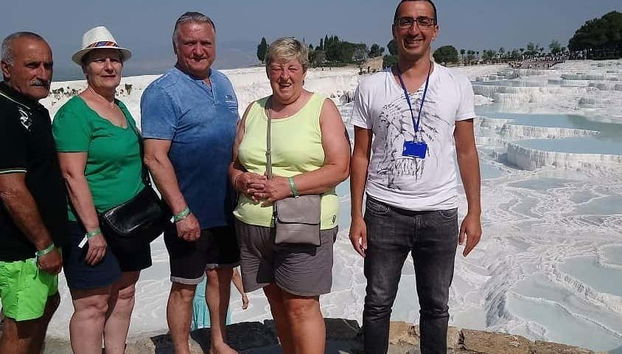 Group of tourists in Pamukkale