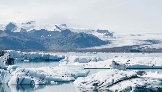 Admire this glistening glacial lagoon