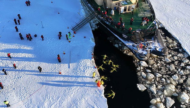 Walk out onto the ice