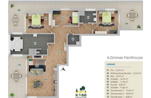 bonquartier - Luxuriöses 4-Zi-Penthouse mit großer Terrasse - Blick ins Grüne - Foto 26