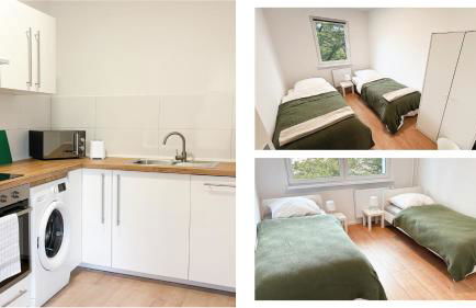 Monteurwohnungen mit TV, Internet, Parkplatz, Waschmaschine, Küche, Balkon, Restaurants und Supermarkt - Foto 2