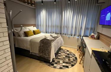 Studio perto Shopping Estação com Piscina interna aquecida, Academia e Terraço Lindo pôr do Sol - Foto 16