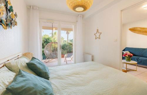 T2 avec jardin, clim & piscine - Proche plages et randos, parking privé - La Rascasse - Foto 6