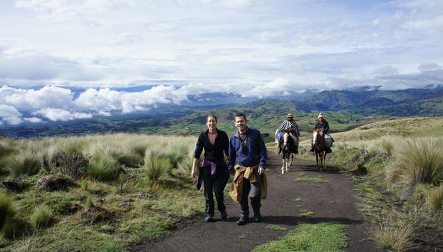 Walking around the base of the Chimborazo Volcano