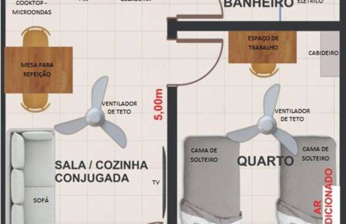 Apto 10: sala/cozinha,1quarto(ar e 2 camas)c/garag - Foto 24