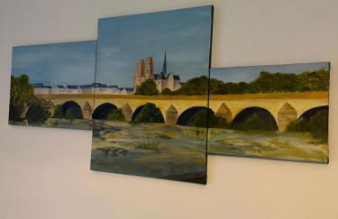 Cosy Loire, T2 neuf, front de Loire ,vue cathédrale,5min à pied centre ville et parking privé - Foto 12