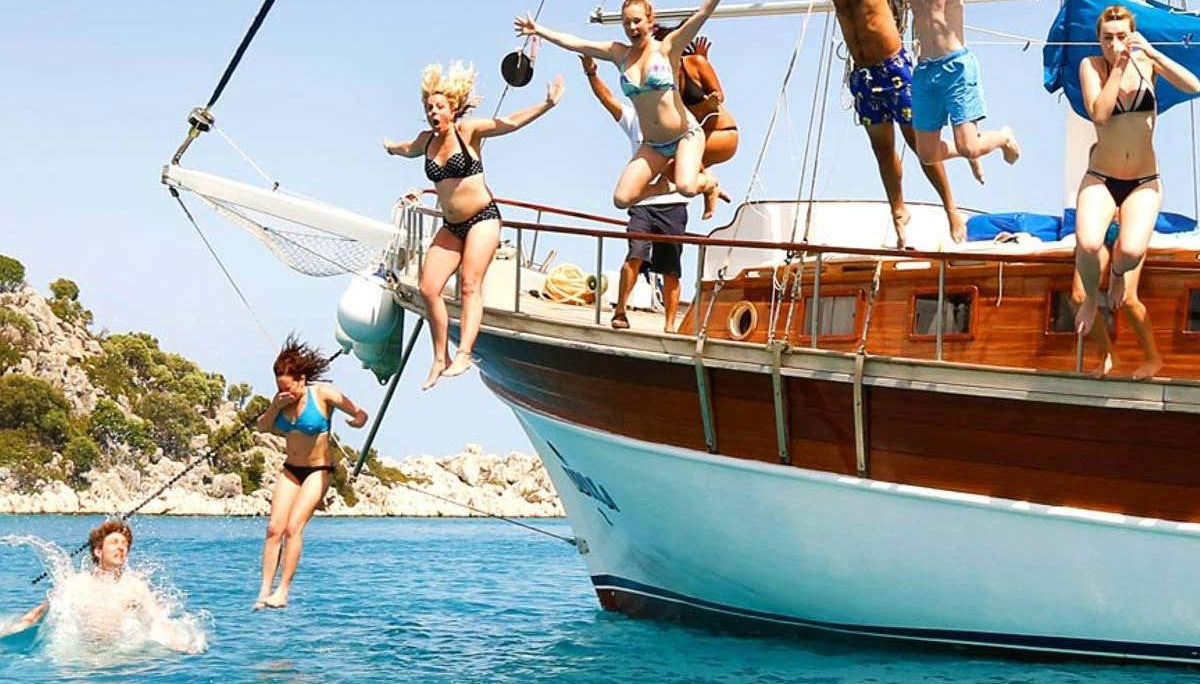 Relaxing on the boat