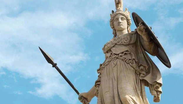 Visite à la découverte de la mythologie grecque - Photo 2, Le statute d'Athéna, déesse de la guerre