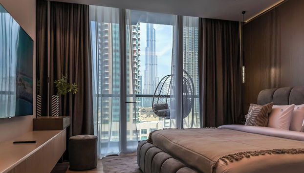 Burj Khalifa View Majestic 2BR Haven - Foto 3, Habitación