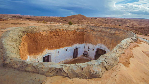 Visit Matmata, famous for its troglodyte houses