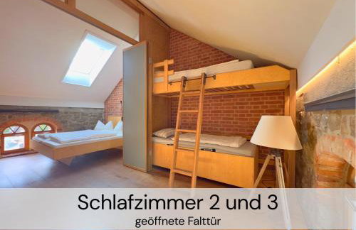 HexenburgbeiDresden Maisonette über 2 Etagen mit 4 Schlafzimmern, Kamin, Terrasse und Faßsauna, Nähe Sächsische Schweiz Dresden - Foto 24