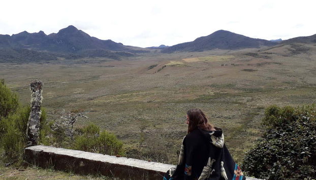 Admiring the landscapes surrounding Silvia