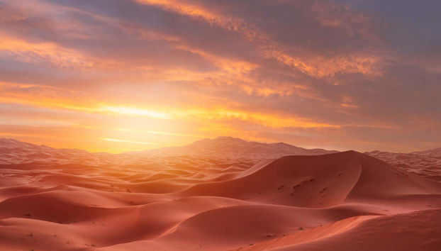Lever de soleil sur le désert de Merzouga