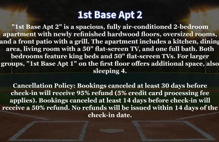 1st Base Apt 2 All Star Baseball Rentals - Foto 34