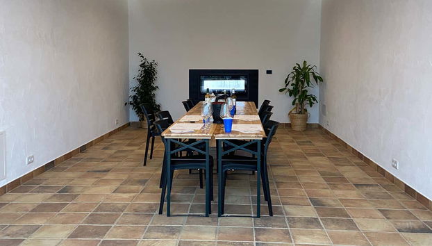 Mesa preparada para a degustação